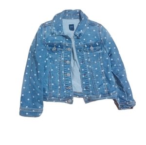 Gap Girl's Size 5YRS Polkadot Denim Jacket